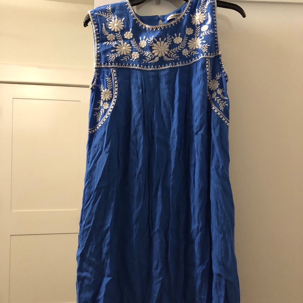 Flow-ey aqua dress with pockets!